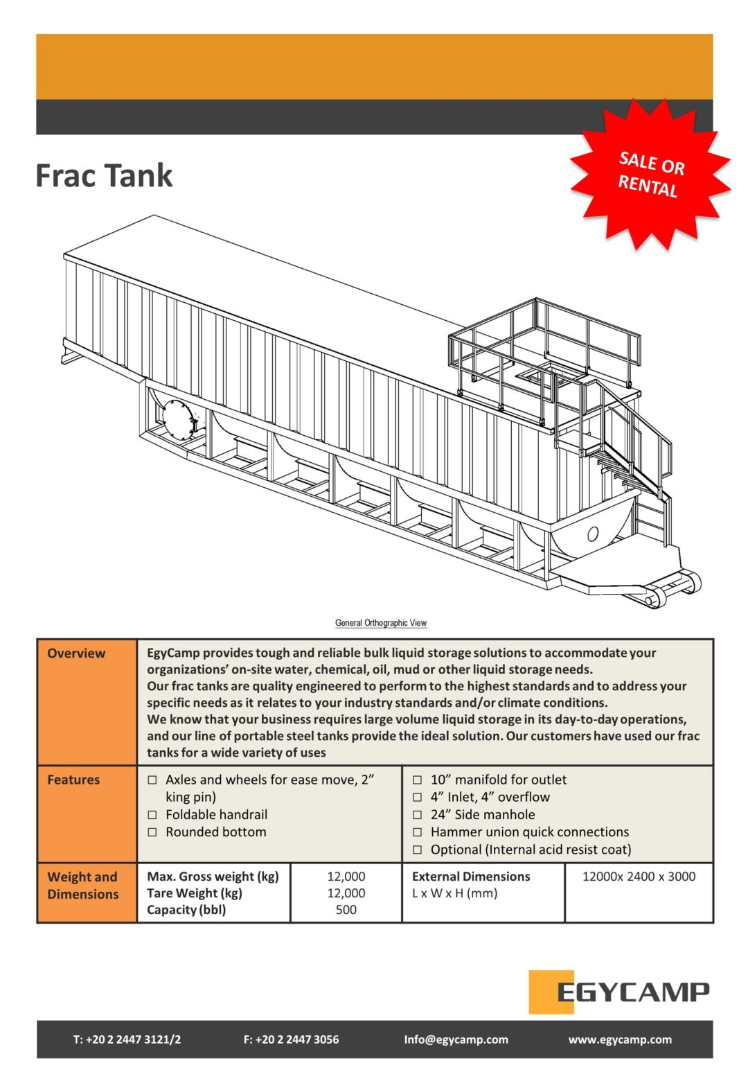 Oil field Tanks Frac Tank EGYCAMP